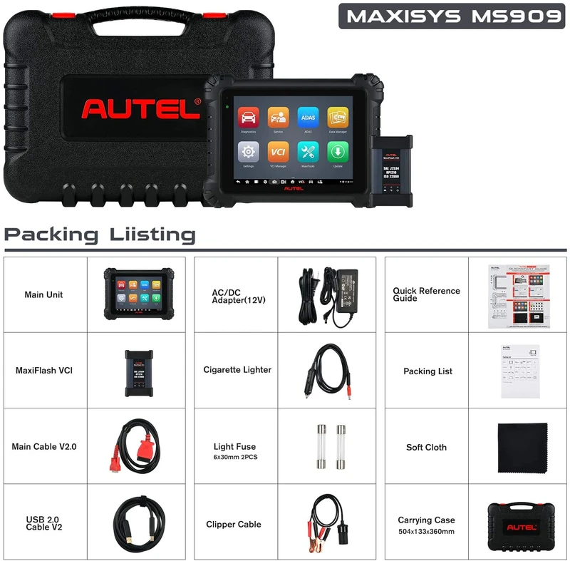 Autel MaxiSys MS909 Intelligent Bi-Directional Diagnostic Scanner with J2534 ECU Programming, Advanced MS908P Pro/Elite 