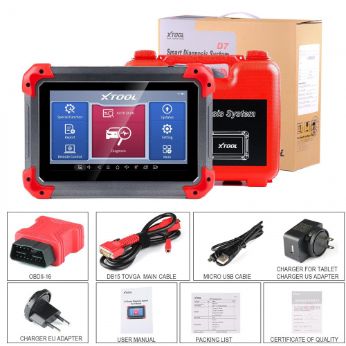 XTOOL D7 Automotive Bidirectional Diagnostic Scan Tool Full System IMMO Key Programmer 