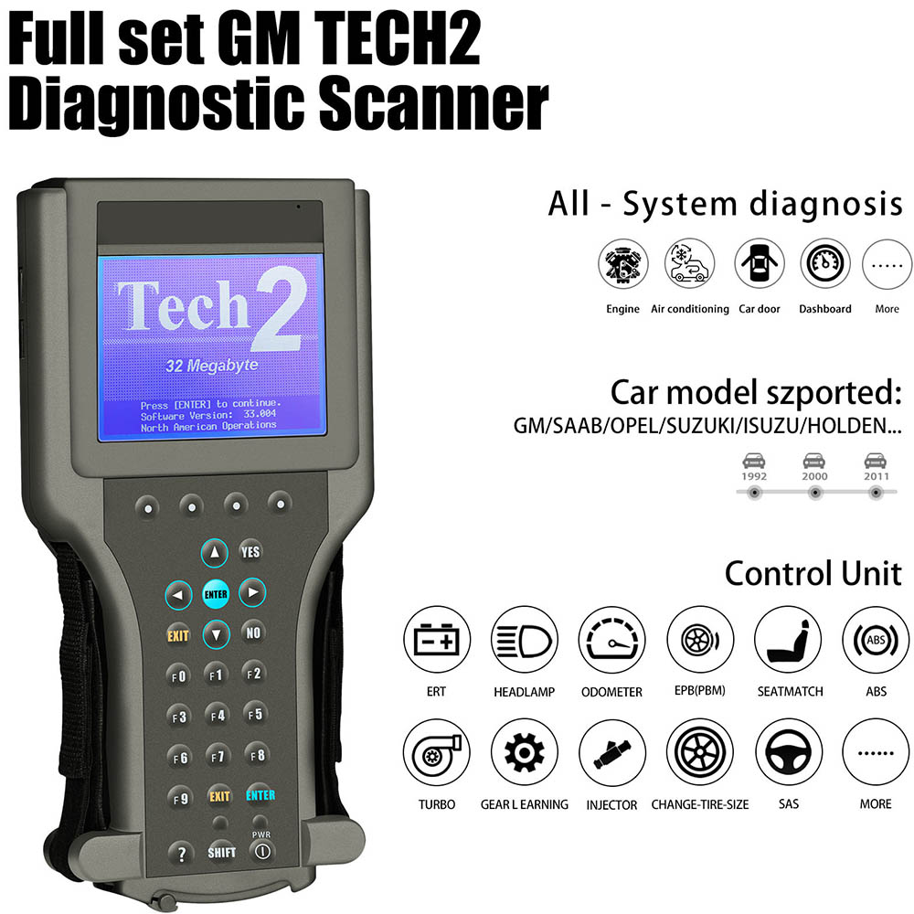 GM Tech2 Tech 2 Scanner GM Diagnostic tool with CANdi & TIS2000 For GM/SAAB/OPEL/SUZUKI/ISUZU/Holden