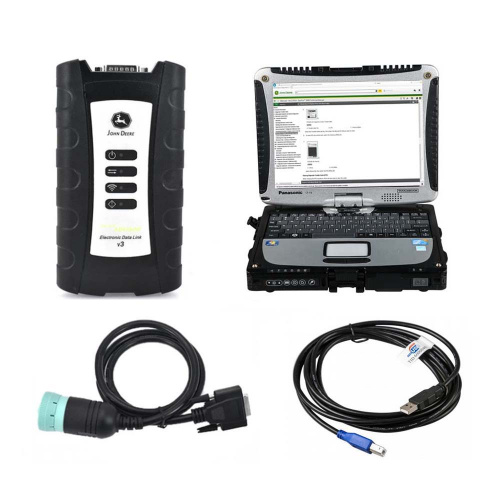 John Deere Service Advisor EDL V3 Electronic Data Link Diagnostic Tool With V5.3.225 AG+ CF Software Plus Panasonic CF19 Laptop 