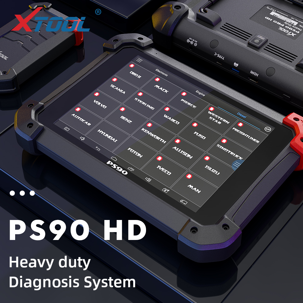 XTOOL PS90 HD Truck Scanner PS90 Heavy duty Diagnosis Tool System Free Update Online 