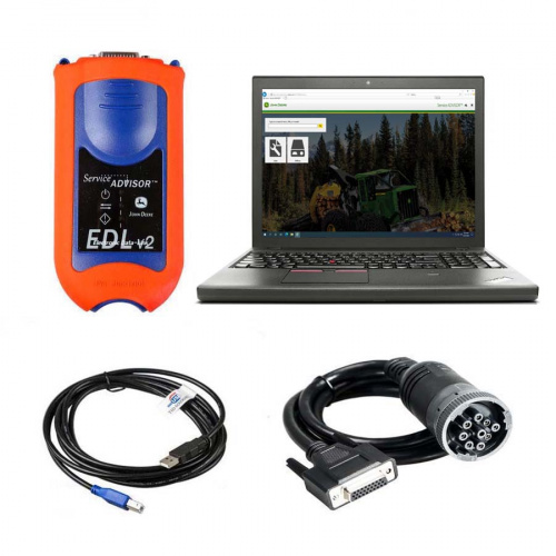 5.3.225 John Deere Service Advisor EDL V2 Electronic Data Link Truck Diagnostic Kit Plus lenovo T450 Laptop