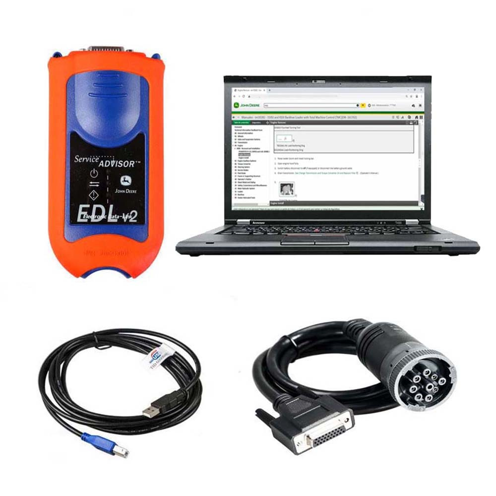 John Deere Service Advisor EDL V2 Electronic Data Link Diagnostic Tool Plus lenovo T420 laptop With V5.3.225 AG+ CF Software