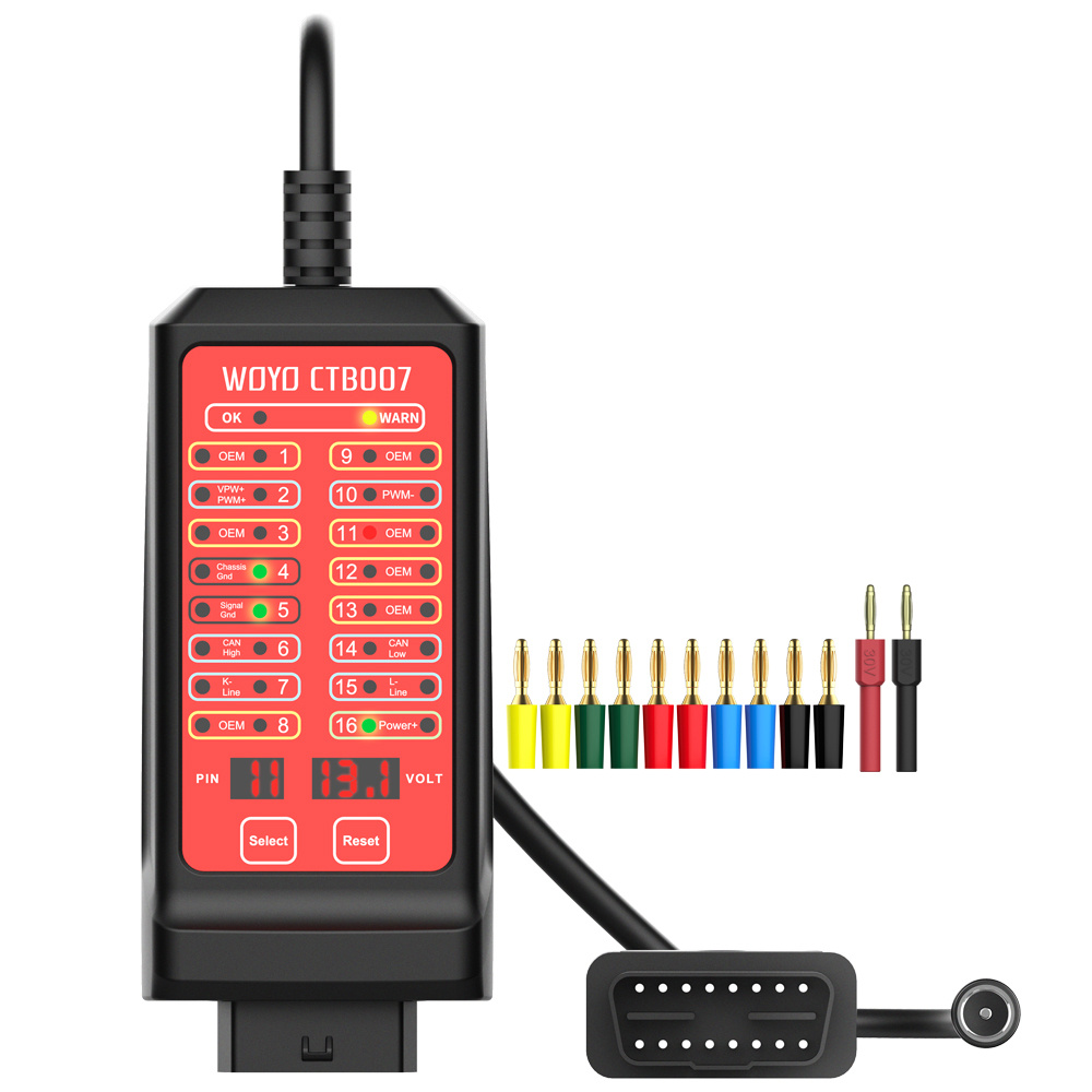 WOYO 12V24V CAN Bus Circuit Tester 16Pin Break Out Box Detection CAN Tester Vehicle Diagnosis On-Board Diagnostics Tester