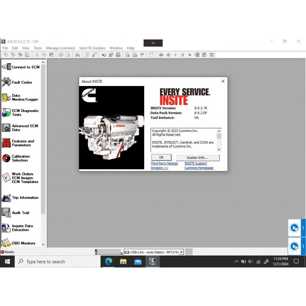 CUMMINS INSITE V8.9.2.79 PRO 2024 Diagnosis Software 