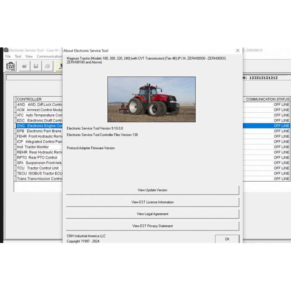 New Holland Electronic Service Tools（CNH EST 9.10 9.8 9.7）Engineering Level Diagnostic Software 