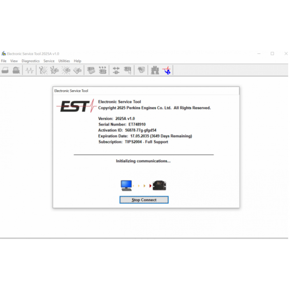 Perkins EST 2025A Diagnostic Software with built in Factory Passwords Generator