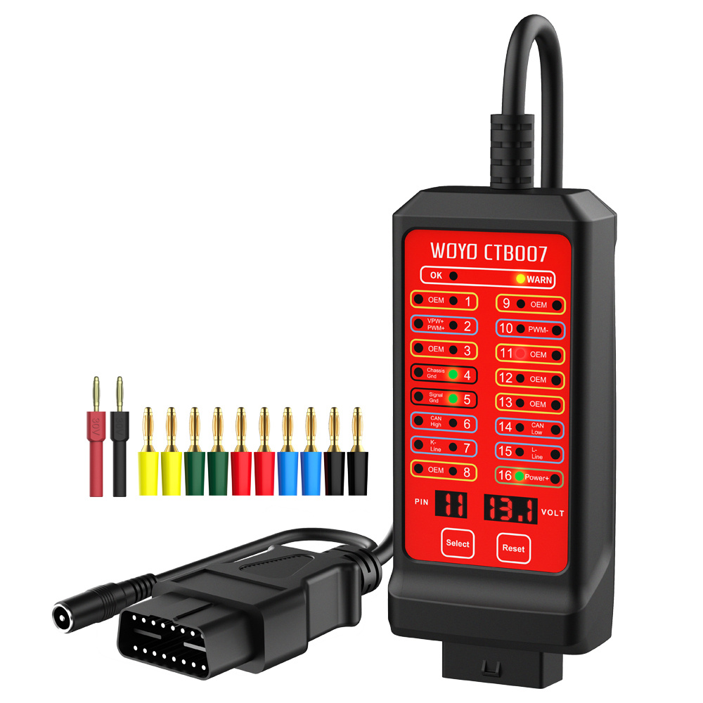 WOYO CTB007 CAN Tester Box 12V 24V OBD2 Breakout Box with 27/59in Cable for All Car Automotive Diagnostic Tool
