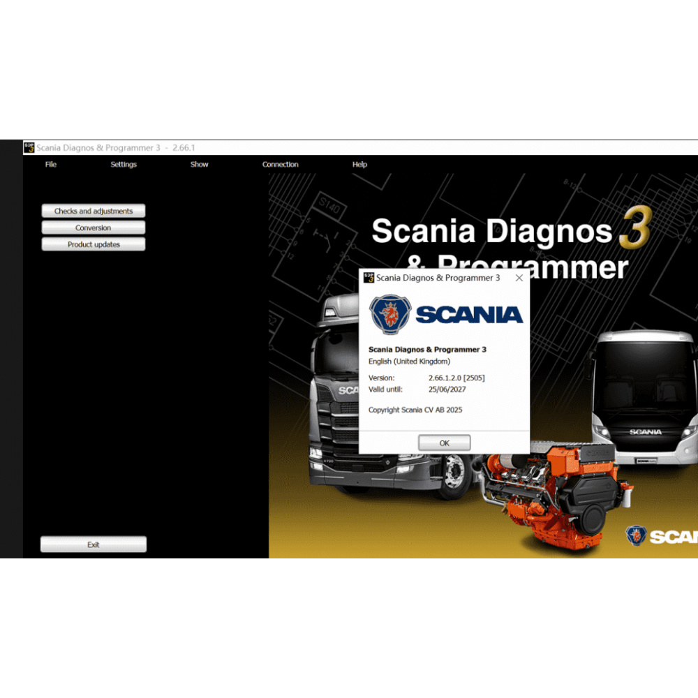 Scania SDP3 V2.66.1 Latest Software With Scania xcom 2.54 and 2025.01 Scania Multi Spare Parts and Manuals