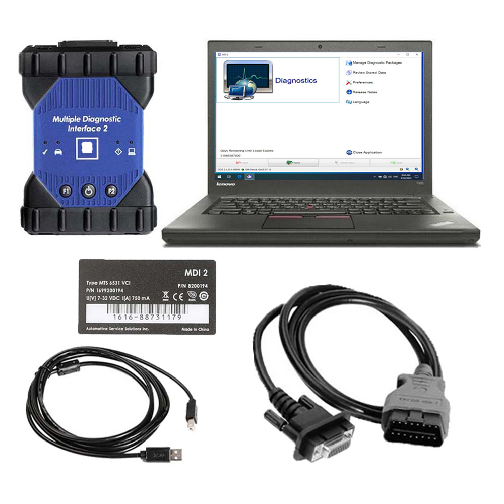 V2025.04 MDI 2 Diagnostic Tool with Wifi Software Pre-installed on Lenovo T450 Laptop 8GB Memory Ready to Use
