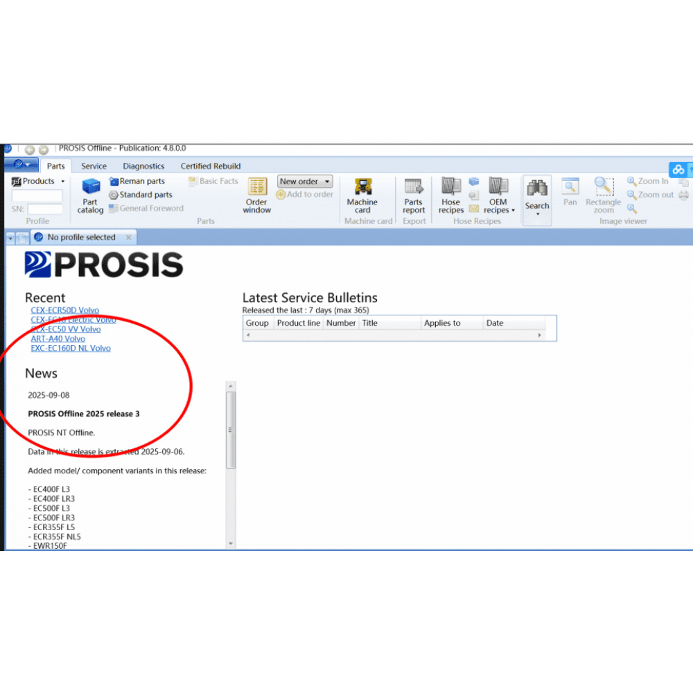 2025.09 PROSIS Parts Catalog & Repair Manual for Volvo Construction