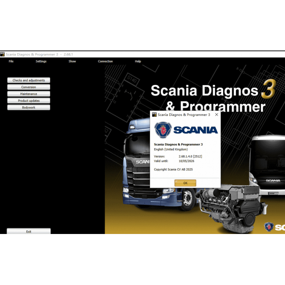 Scania SDP3 V2.68.1 Latest Software With Scania xcom 2.54 and 2025.06 Scania Multi Spare Parts and Manuals