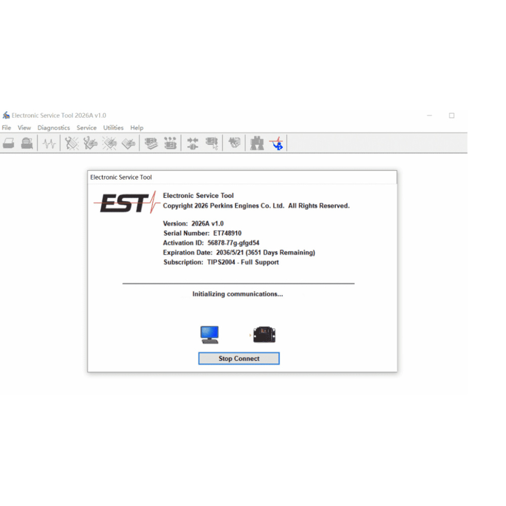 Perkins EST 2026A Diagnostic Software with built in Factory Passwords Generator
