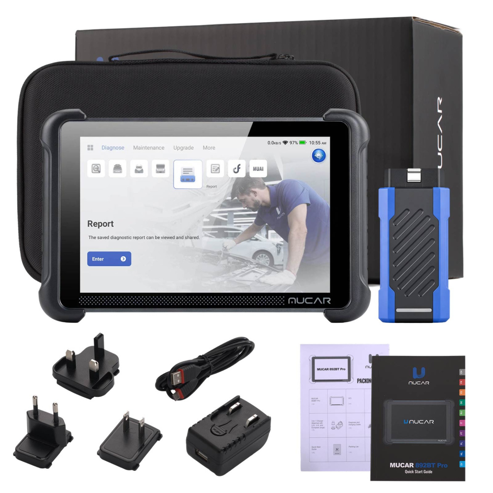 MUCAR 892BT PRO Bi-directional AI-Assisted Diagnostic Scanner Supports Topology Mapping, CANFD & DOIP & J2534, 35 Resets, ECU Coding