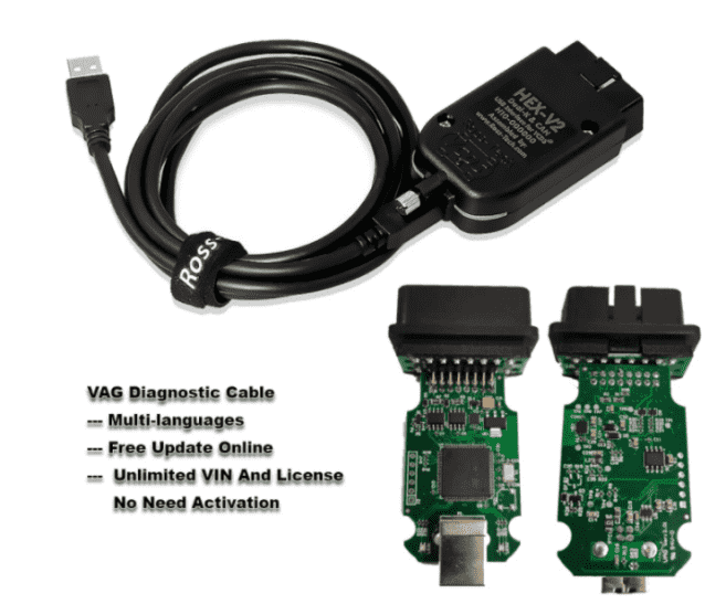 VCDS HEX-V2 V22.3.0 VAG COM 22.3.0 VCDS HEX V2 Intelligent Dual-K & CAN USB  Interface